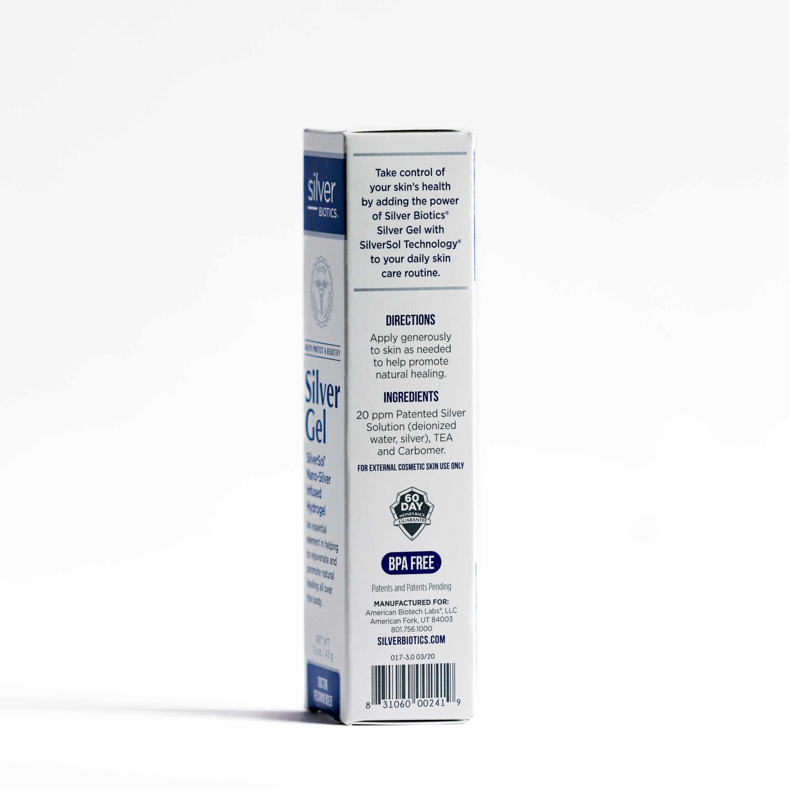American Biotech Labs Silver Sol Skin Gel moisturizing effect on dry hands.