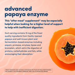 Serving scene with American Health enzyme chewables for after-meal use.