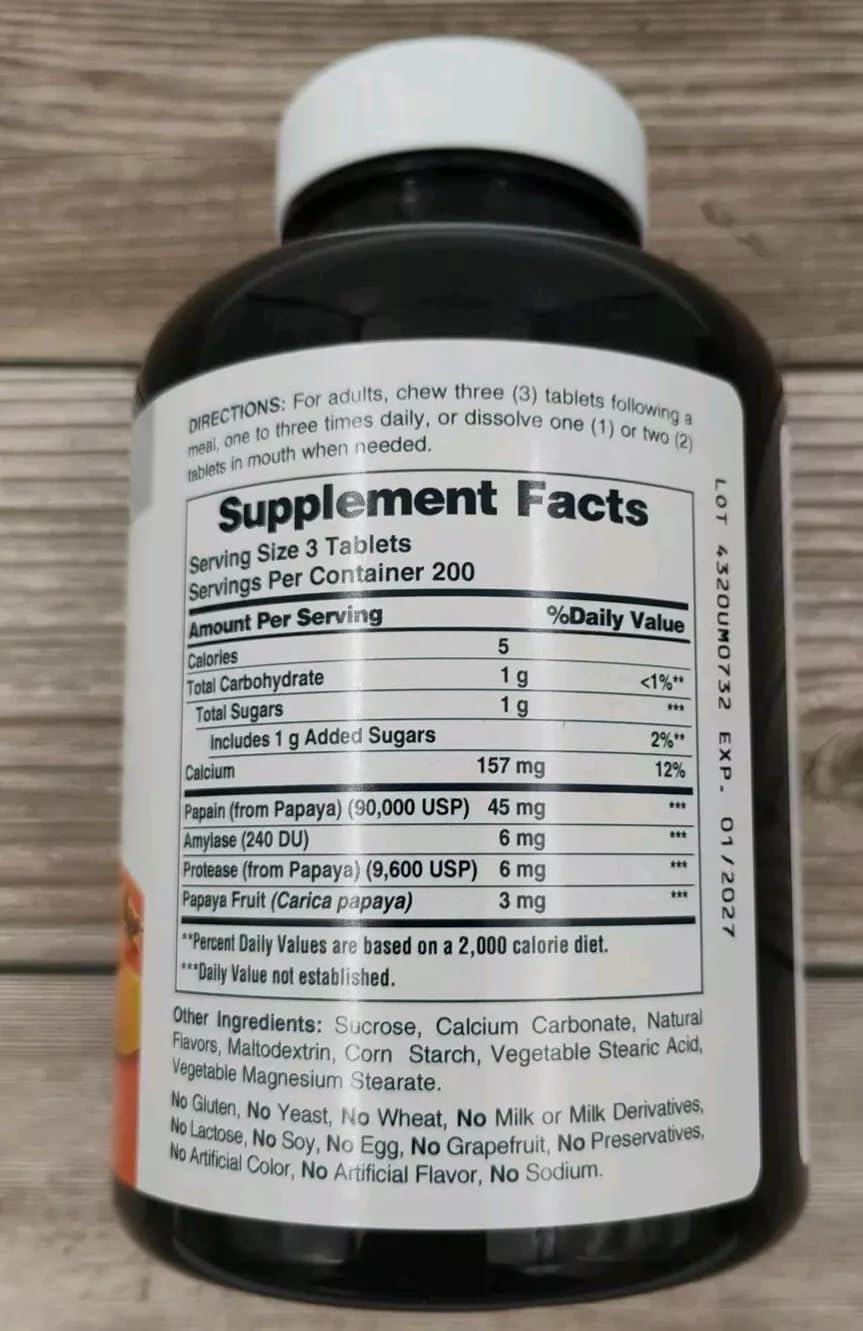 American Health Papaya Enzyme Original tablet close-up for chewable digestion support