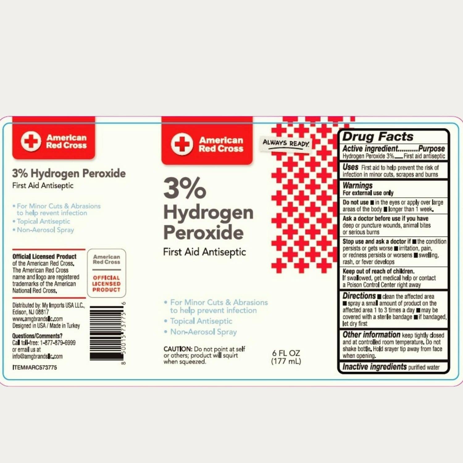 American Red Cross spray packaging highlights compact carry-ready design.