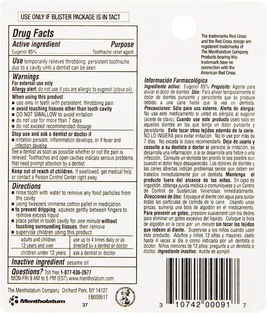 American Red Cross Toothache Kit compact design for on-the-go relief