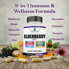Close-up of the American Standard Elderberry Extract label.