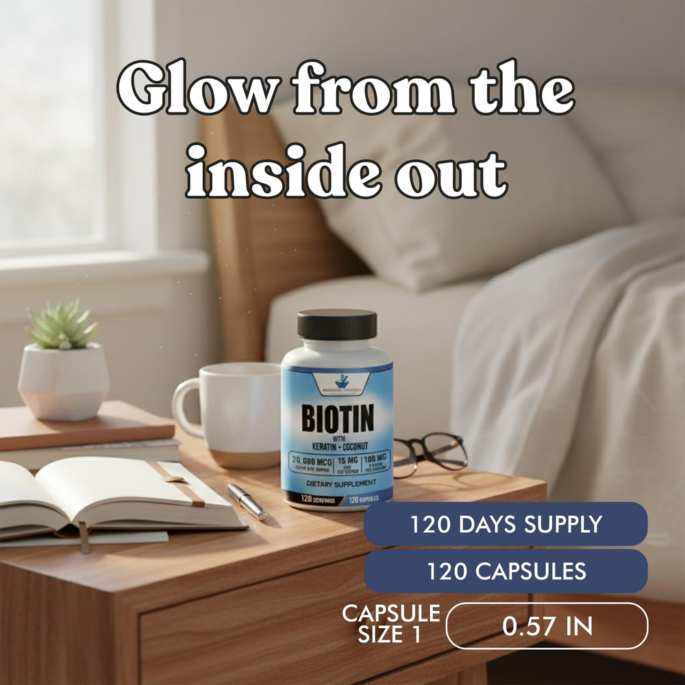 American Standard Biotin bottle with gluten-free symbol illustrates commitment to clean ingredients