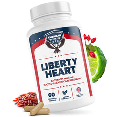 American Vitality Liberty Heart bottle front promotes heart wellness and daily use.