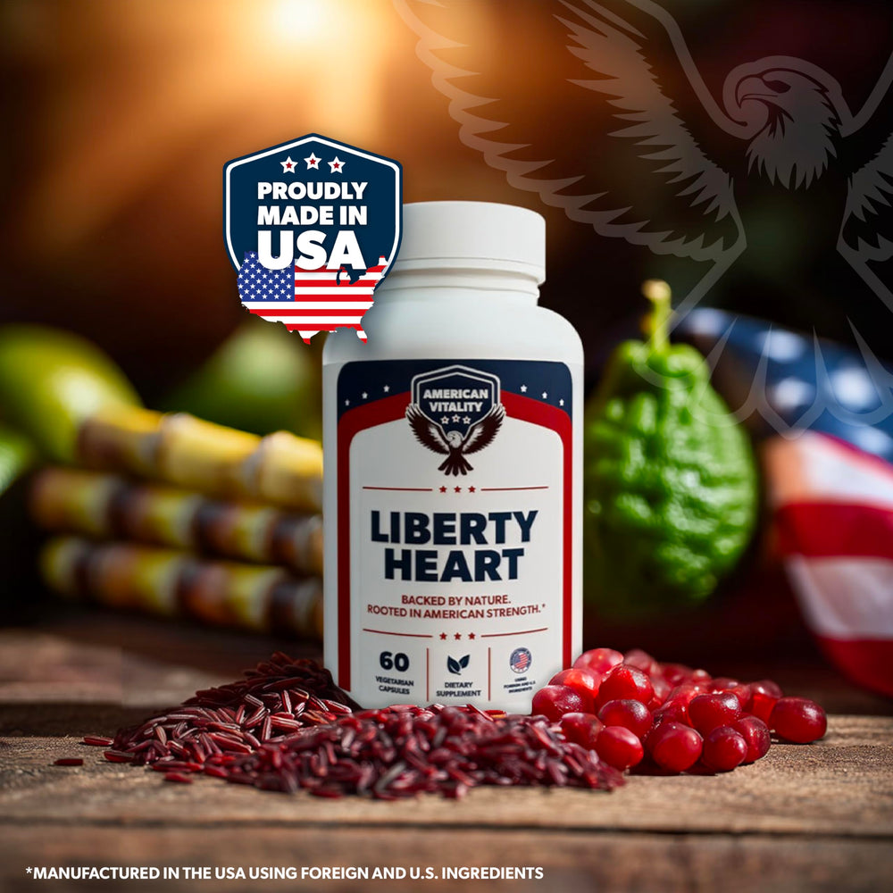 American Vitality Liberty Heart ingredients list highlights plant-based formula.