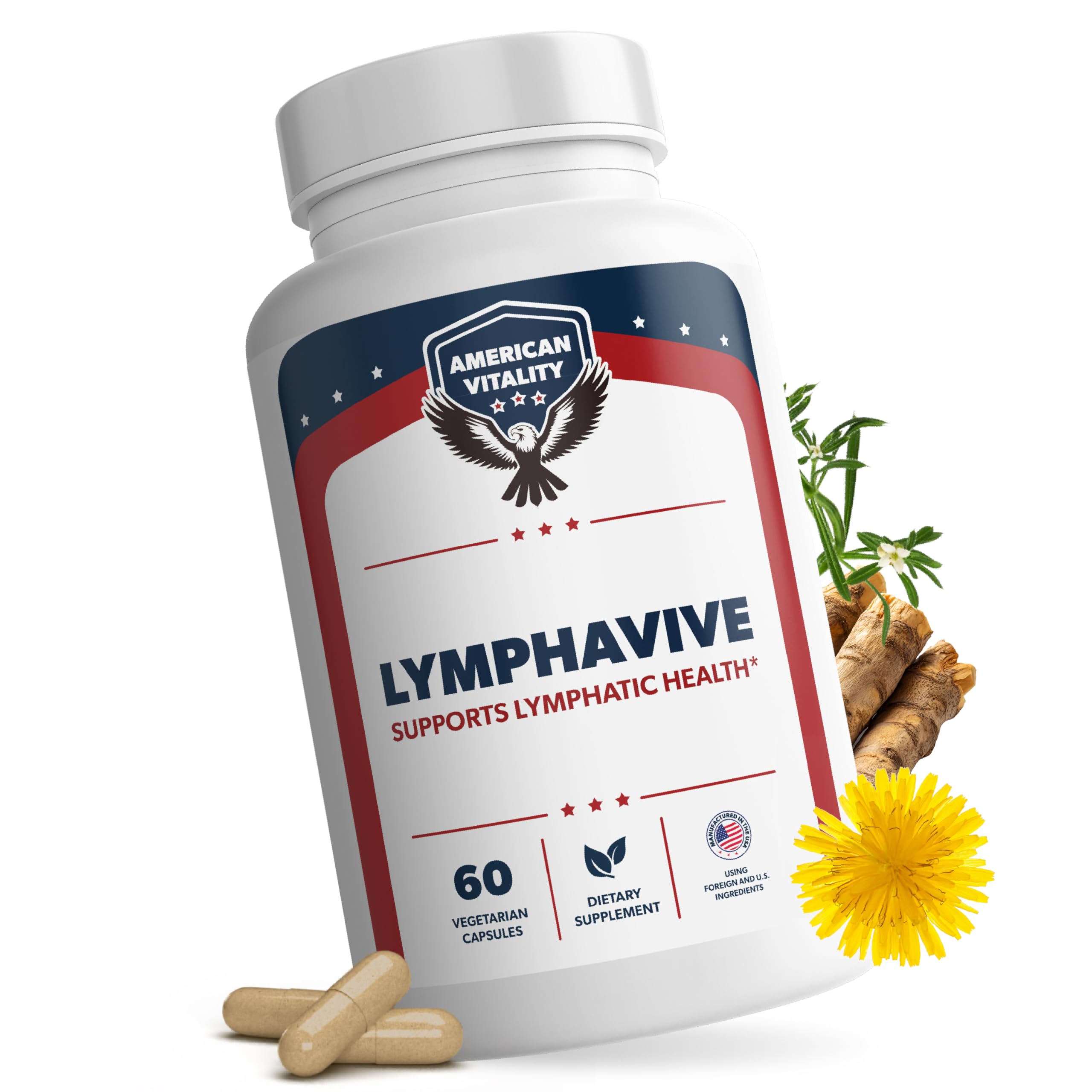 AMERICAN VITALITY LymphaVive bottle pour supports daily lymphatic drainage and fluid balance