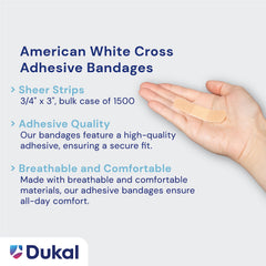 Latex-free American White Cross bandages safe for sensitive users