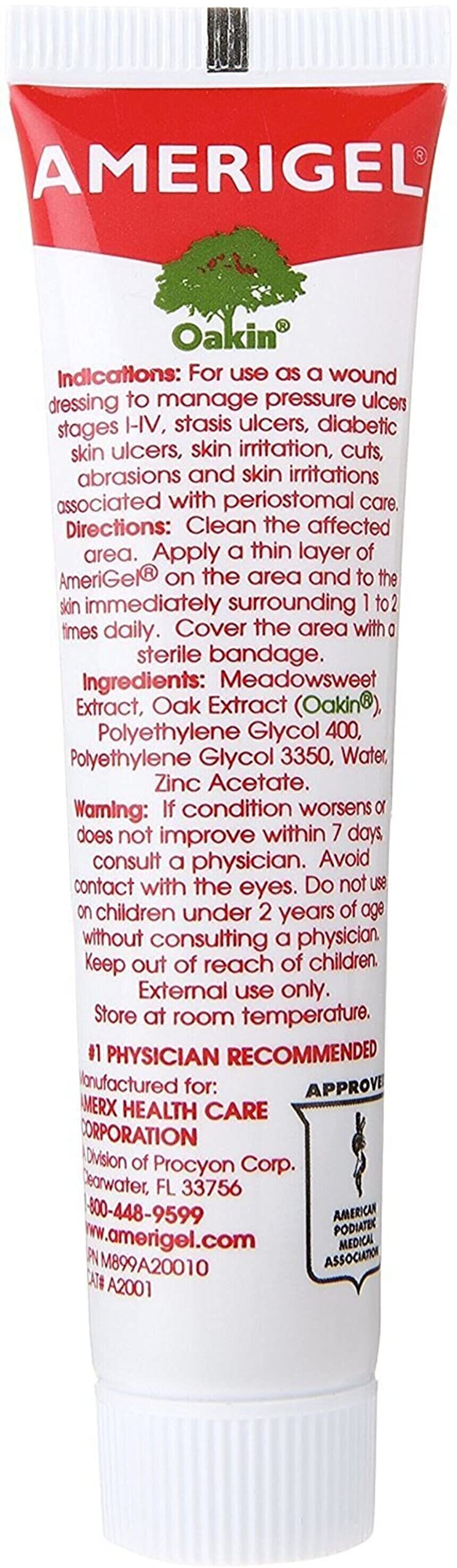 AMERIGEL ingredients meadow sweet and oak for gentle care