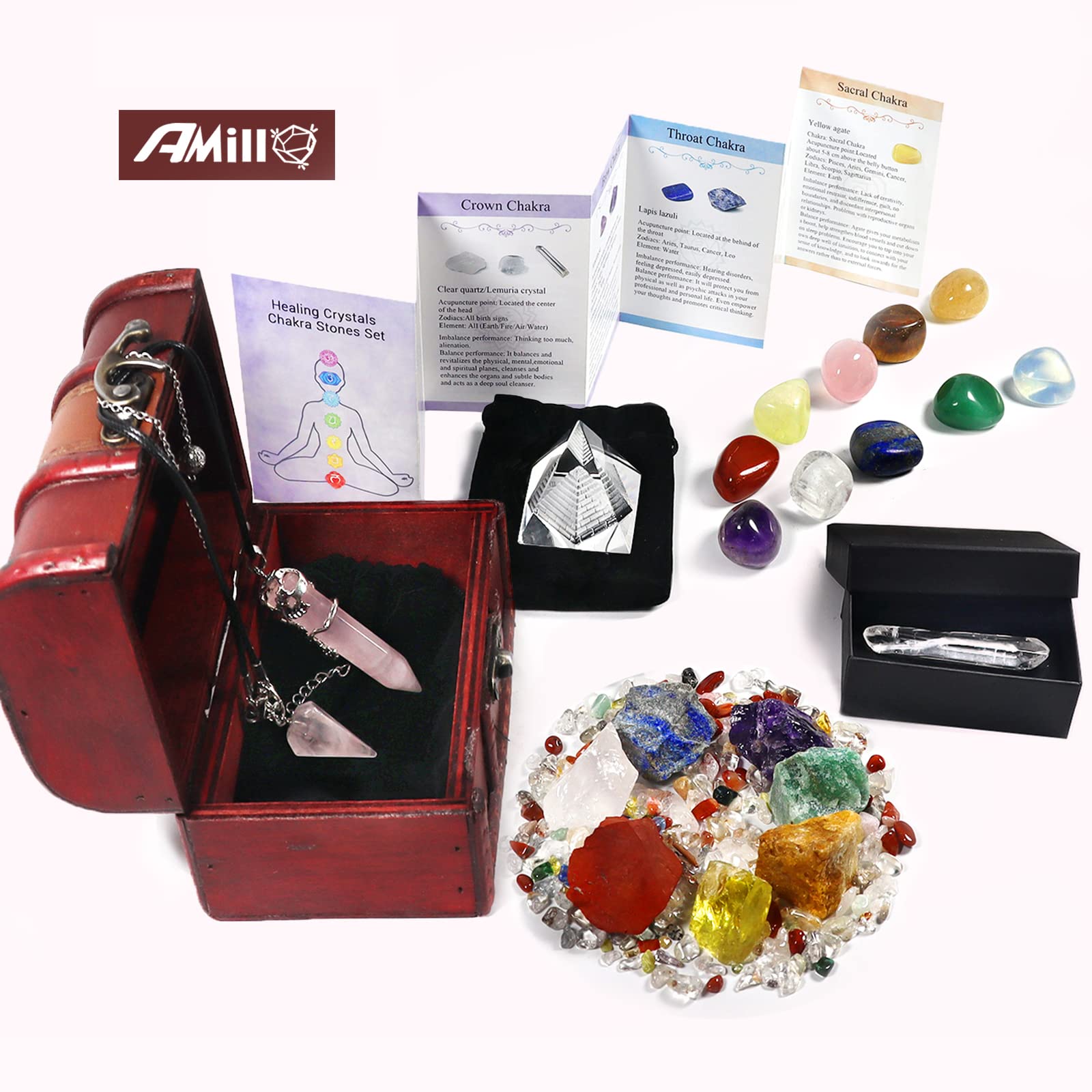 AMill chakra stones (7pcs) support focus and mindful practice