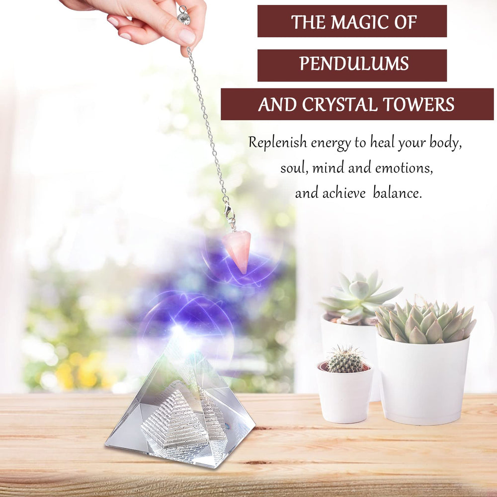 AMill white crystal pyramid helps cleanse space during meditation