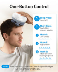 AMIR IPX6 waterproof design enables wet shower use for scalp care.