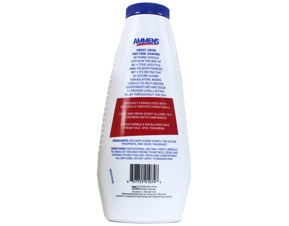 After-bath AMMENS application provides lasting comfort and dryness.