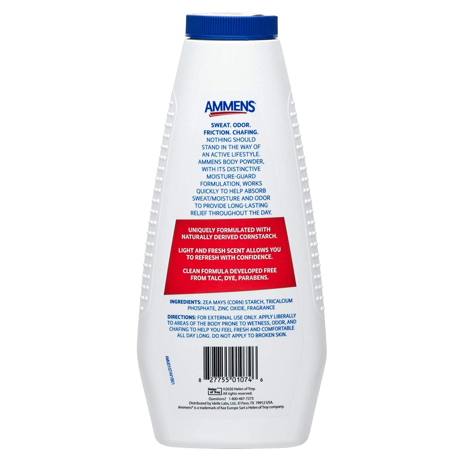 AMMENS Body Powder Original 11 oz container shown for easy, even application.