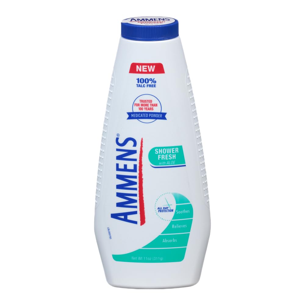 AMMENS Powder Shower Fresh talc-free bottle for all-over deodorant protection and cooling.