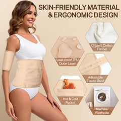 AMOADO wrap knees—secure fit for targeted castor oil packs during activity.
