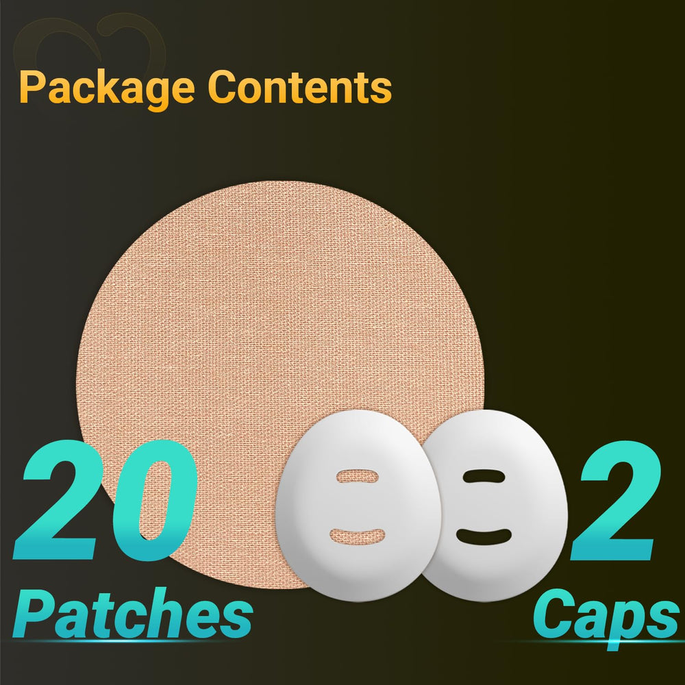 Tan Amolyfe patch applied to Dexcom G7 sensor during everyday activities for secure wear.