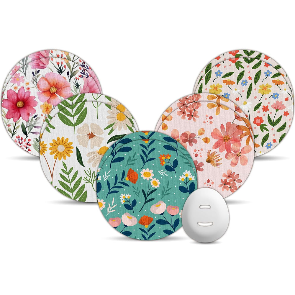 Amolyfe Dexcom G7 patch with flower design protects the sensor during daily wear.