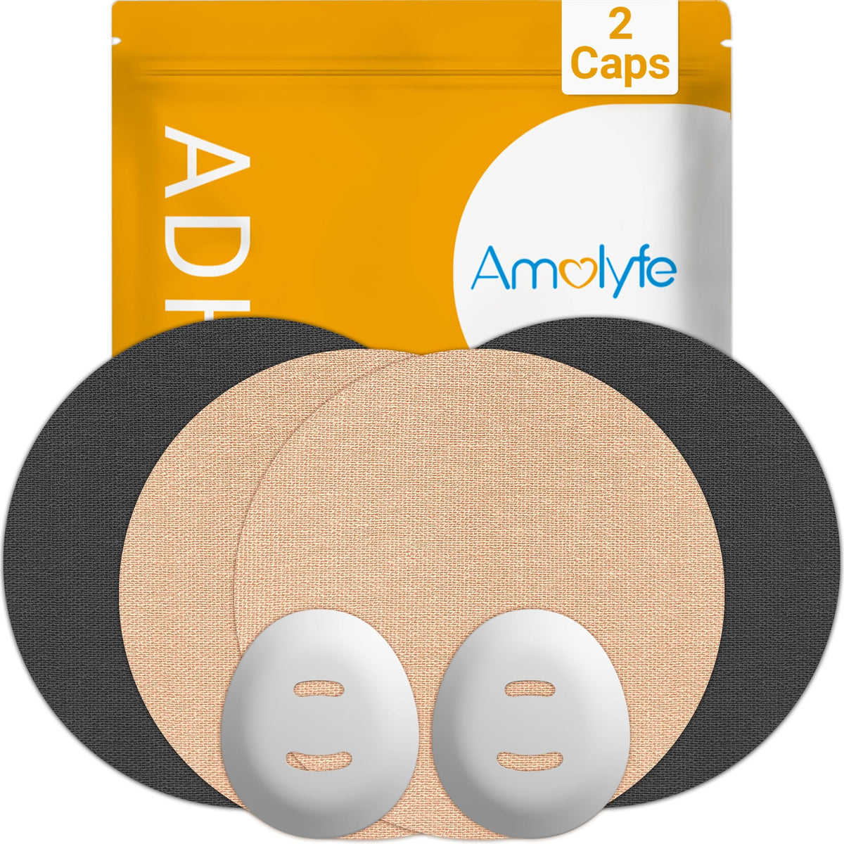 Amolyfe Dexcom G7 overpatch close-up showing waterproof breathable protection