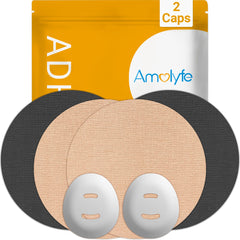 Amolyfe Dexcom G7 overpatch close-up showing waterproof breathable protection