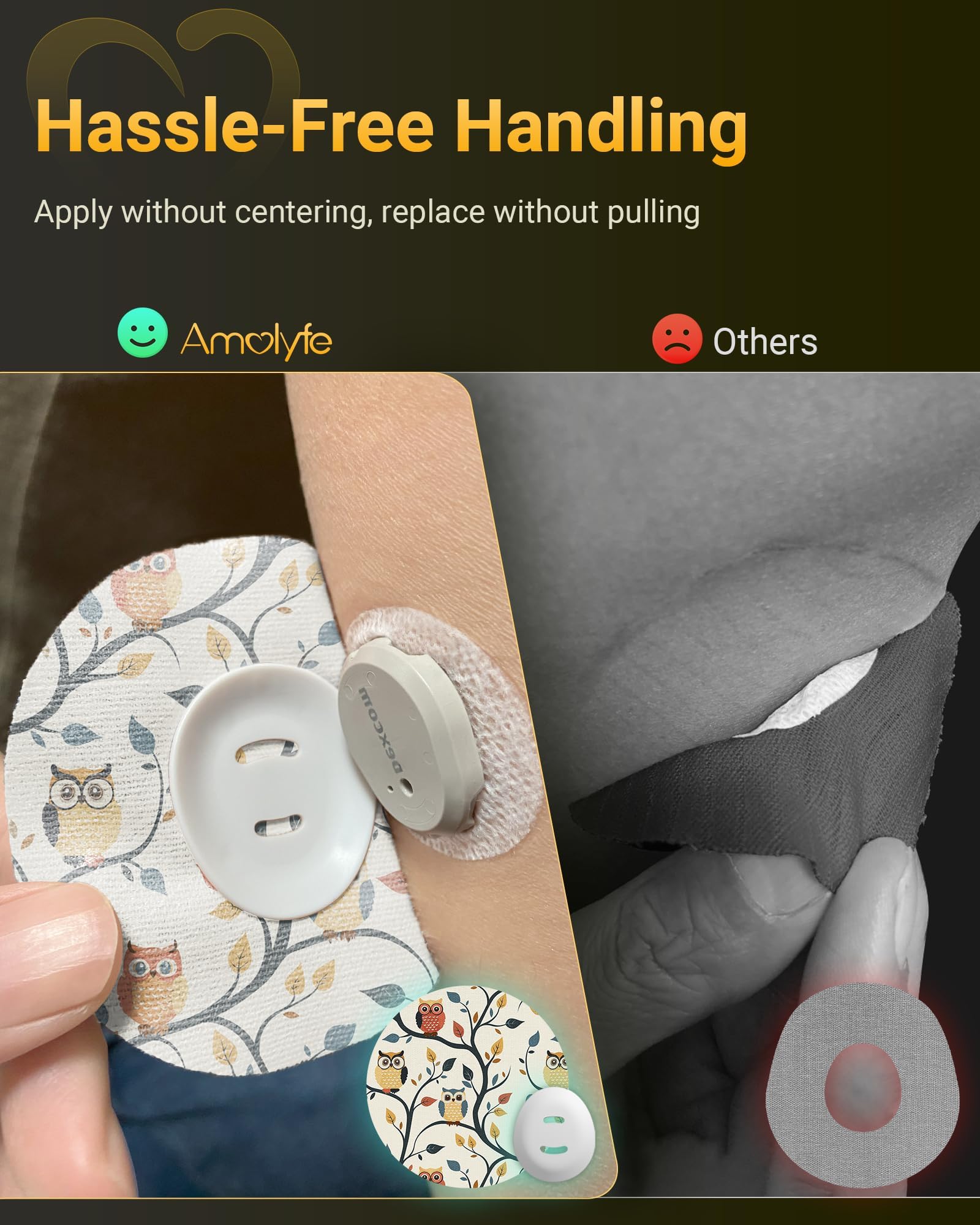 Amolyfe Dexcom G7 overpatch hard cap protects against bumps and snags
