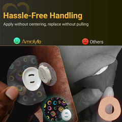 Latex-free adhesive suits all skin types on Amolyfe G7 overpatches