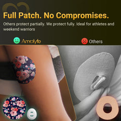Amolyfe Flower Dexcom G7 over-patch provides bump-proof protection from everyday contact