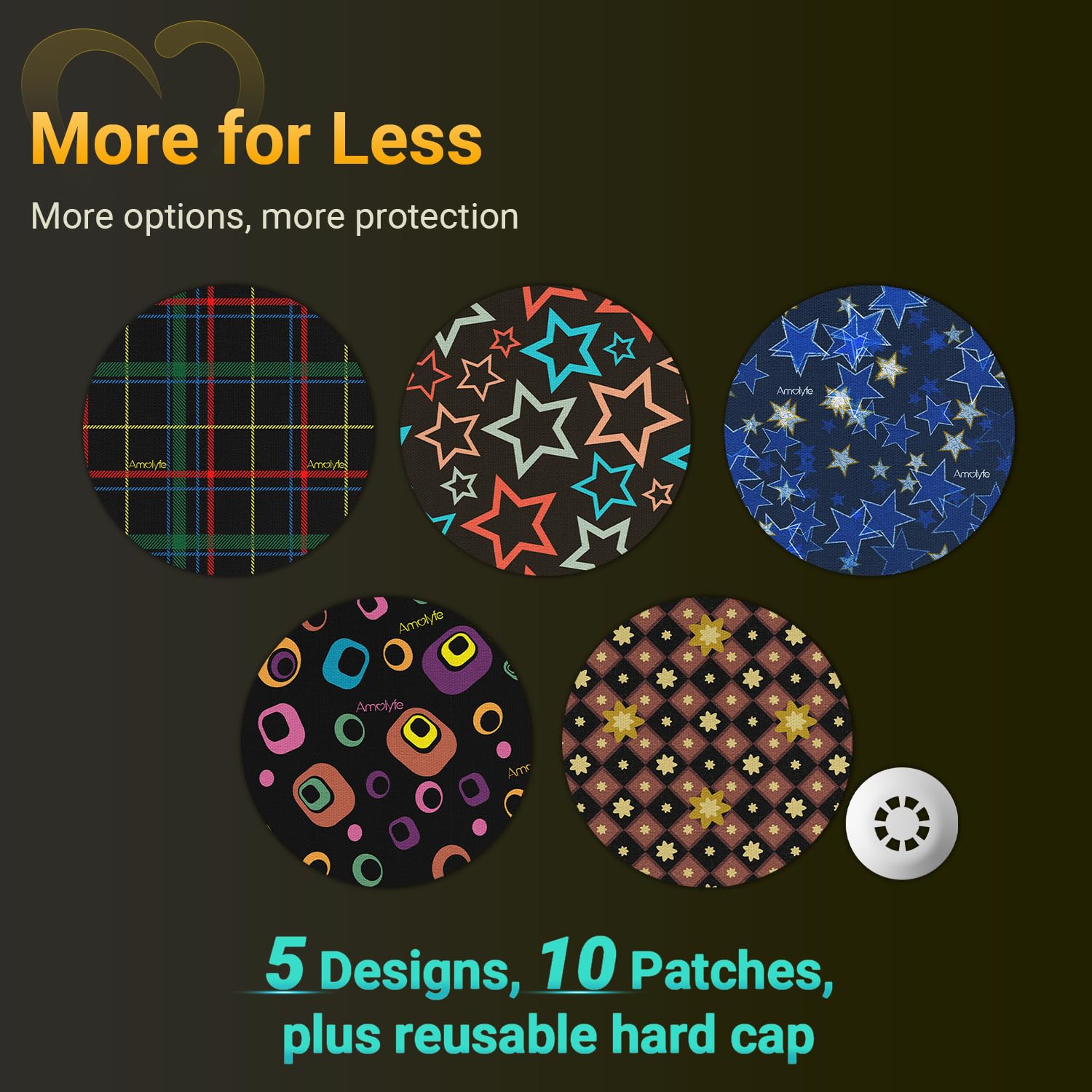 Amolyfe Freestyle Libre 3 hard cap protection guarding against bumps