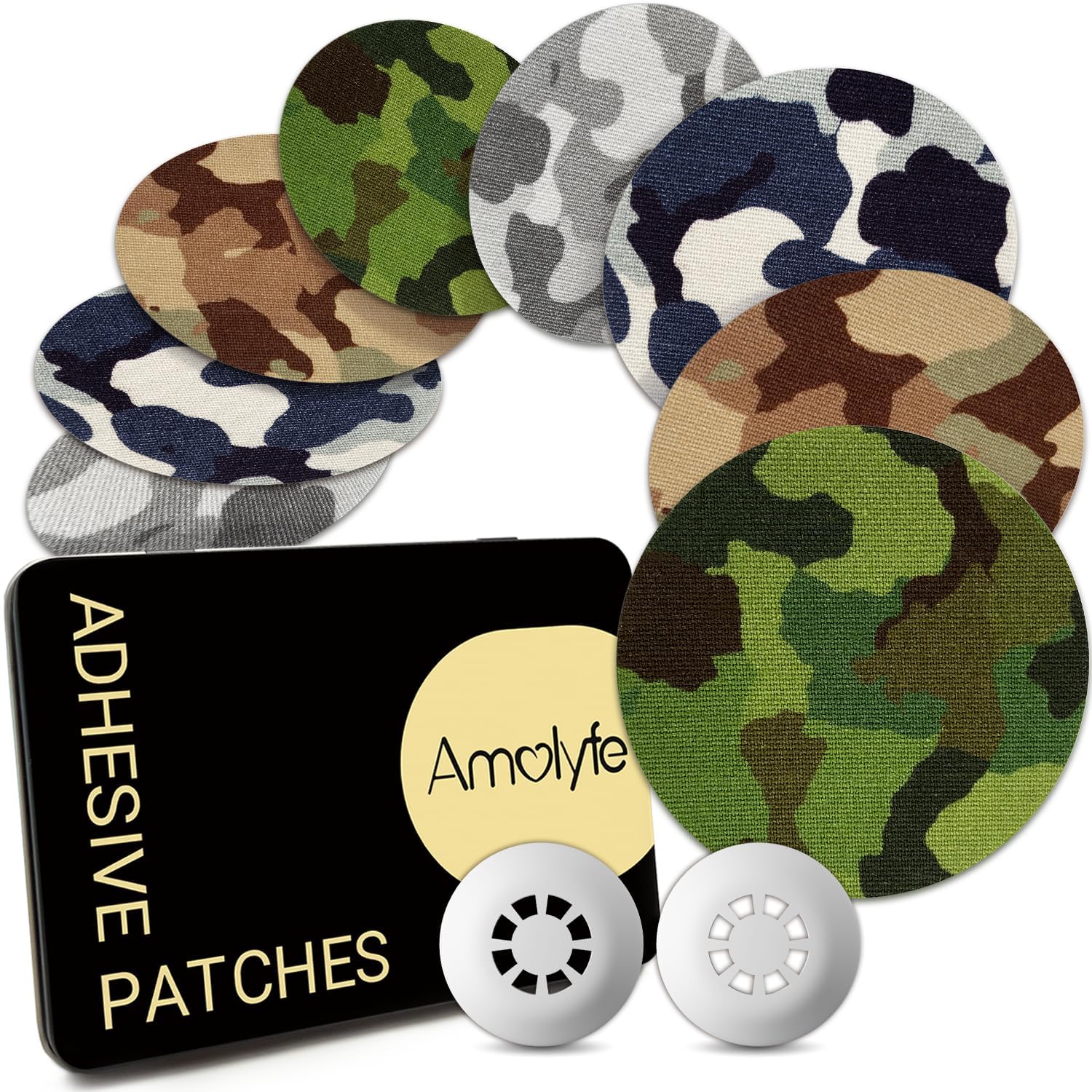 Amolyfe Libre 3 camo patches pack protects sensors during activities with camouflage design.