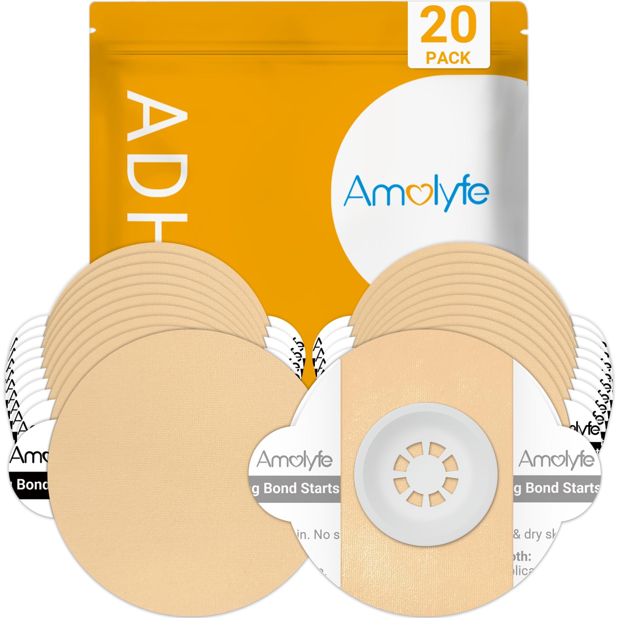 Amolyfe Libre 3 sensor cover in skin-tone blends with skin for discreet protection.