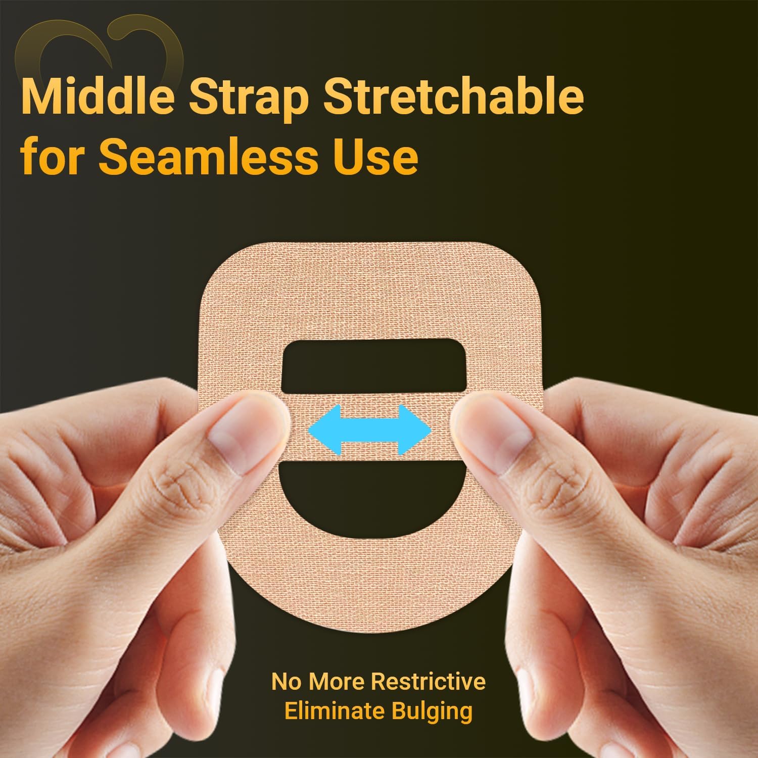 Amolyfe Omnipod 5 overpatches on breathable material for comfort during wear.