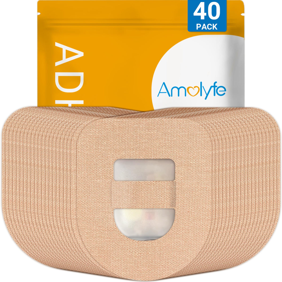 Amolyfe Omnipod 5 overpatches with middle strap for secure wear.