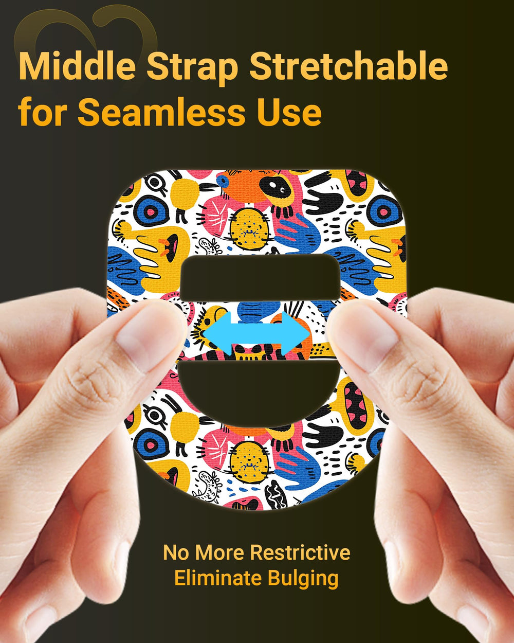 Amolyfe Omnipod overpatch on breathable material protects skin while exercising.