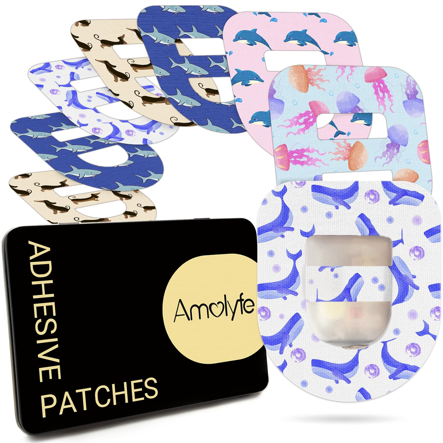Amolyfe Omnipod Overpatch with middle strap secures the pod during daily activities.
