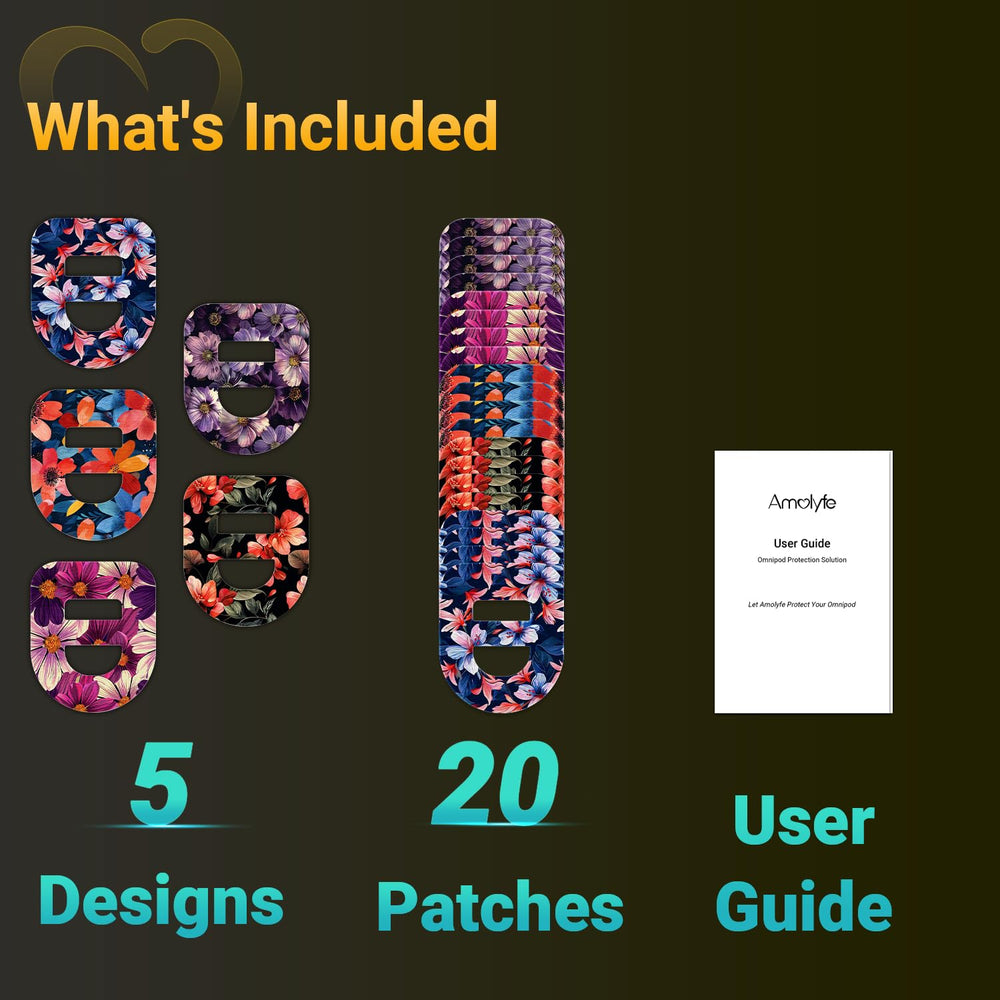 Amolyfe Omnipod stretch-back design patch fits smoothly with extended wear.