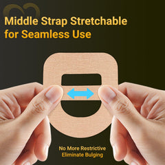Amolyfe Omnipod5 optimized split backing simplifies application with less exposed adhesive.