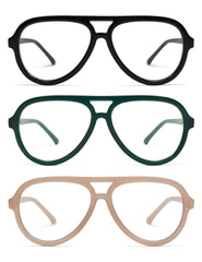 AMOMOMA 3-pack retro aviator glasses front view for everyday style.