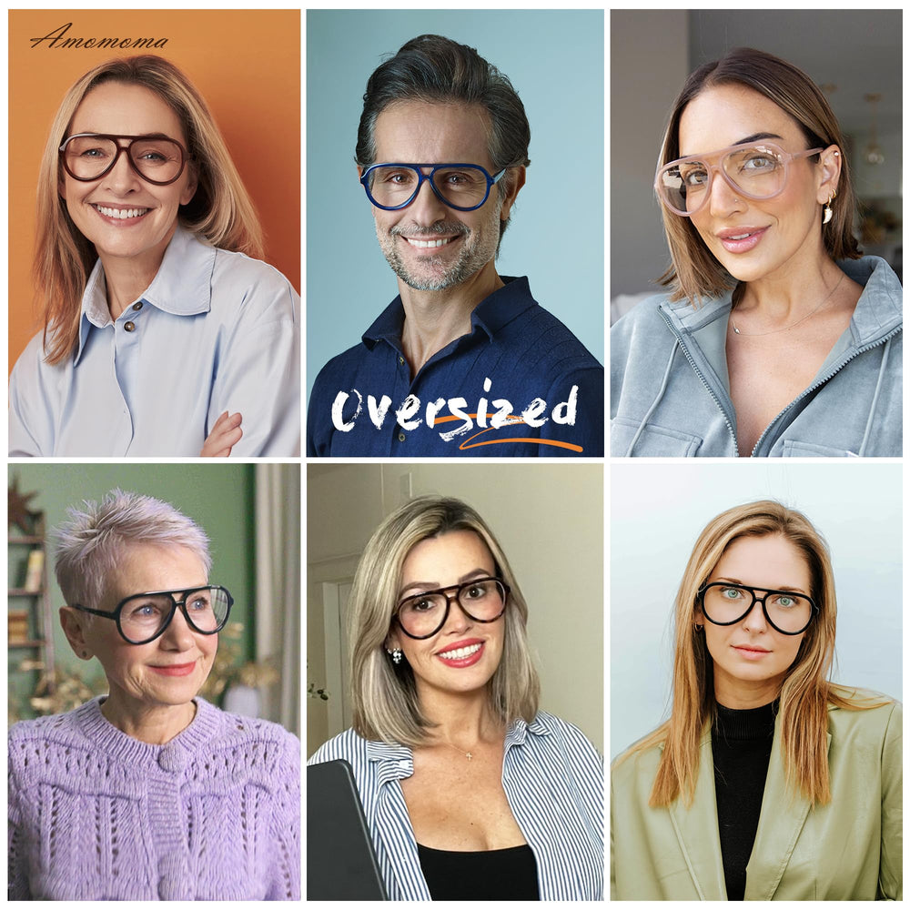 AMOMOMA aviator glasses with spring hinges for flexible, comfortable all-day wear.