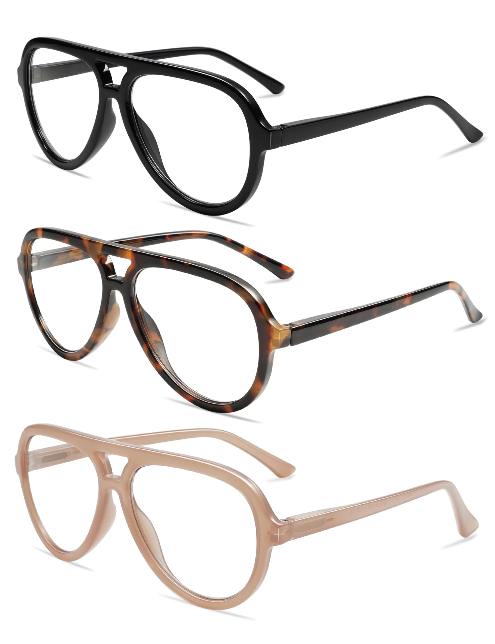 AMOMOMA blue-light blocking reading lenses reduce glare during computer work.