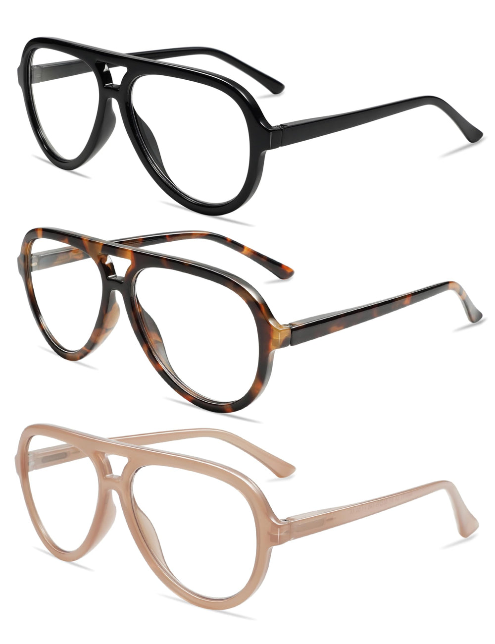 AMOMOMA blue-light blocking reading lenses reduce glare during computer work.