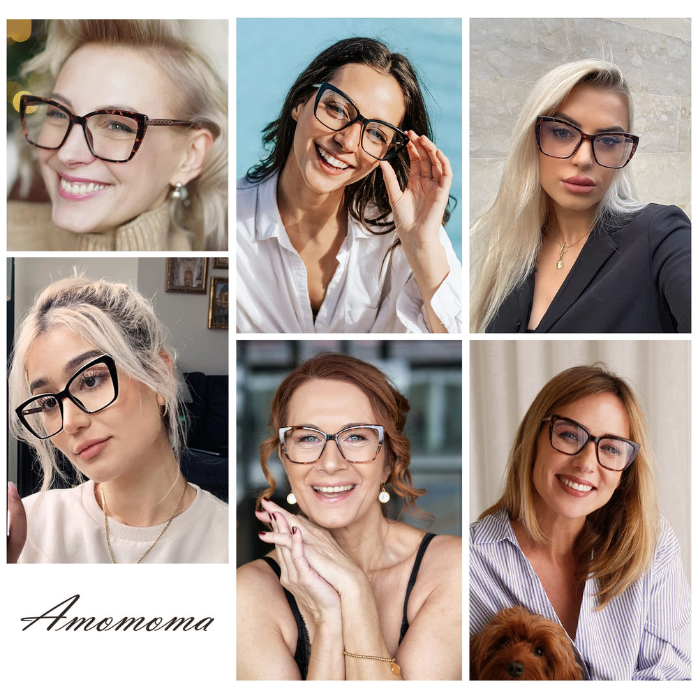AMOMOMA cat-eye frame close-up with vibrant paint for stylish daily wear.