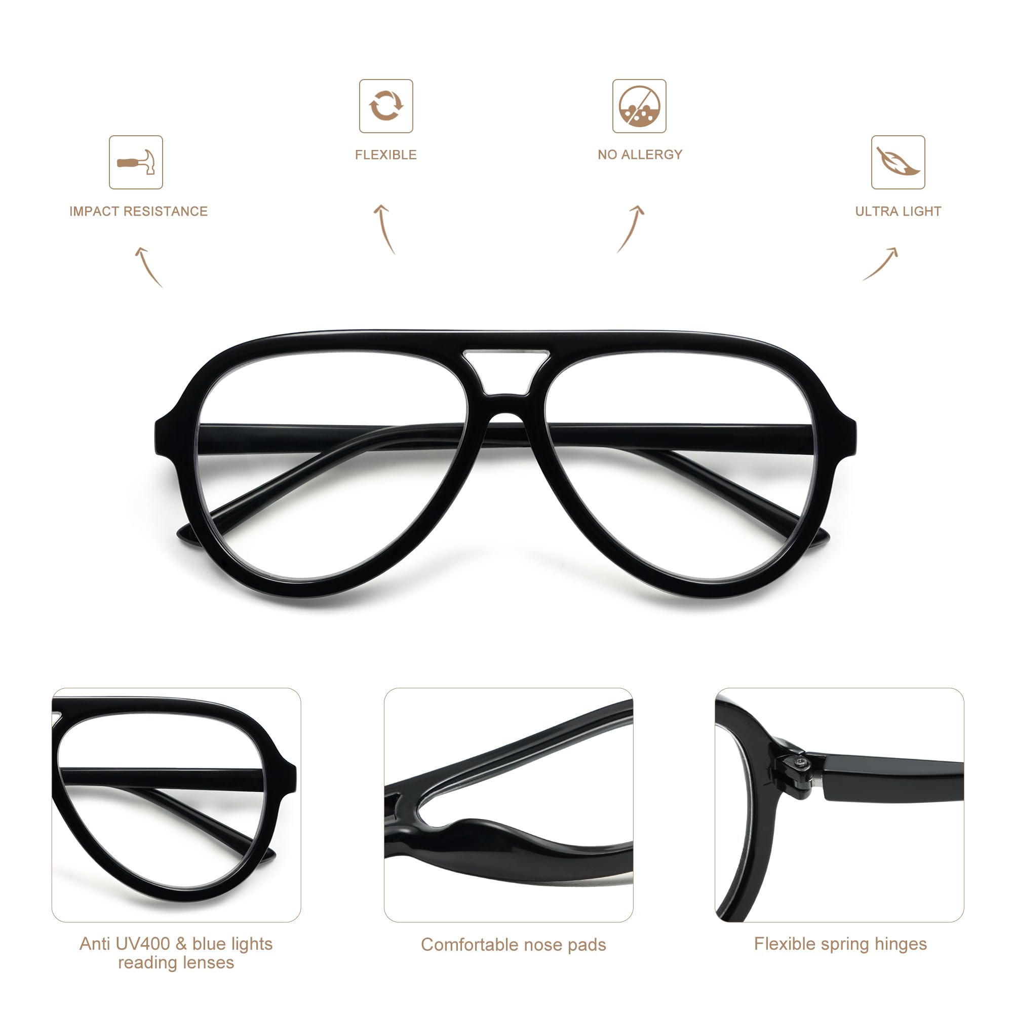 AMOMOMA oversized frame side profile for comfortable all-day wear