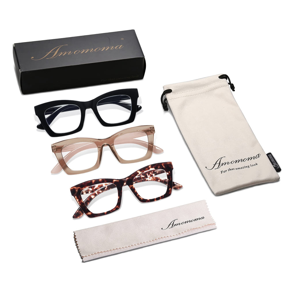 AMOMOMA packaging includes cleaning cloth, pouch, and gift box for organization.