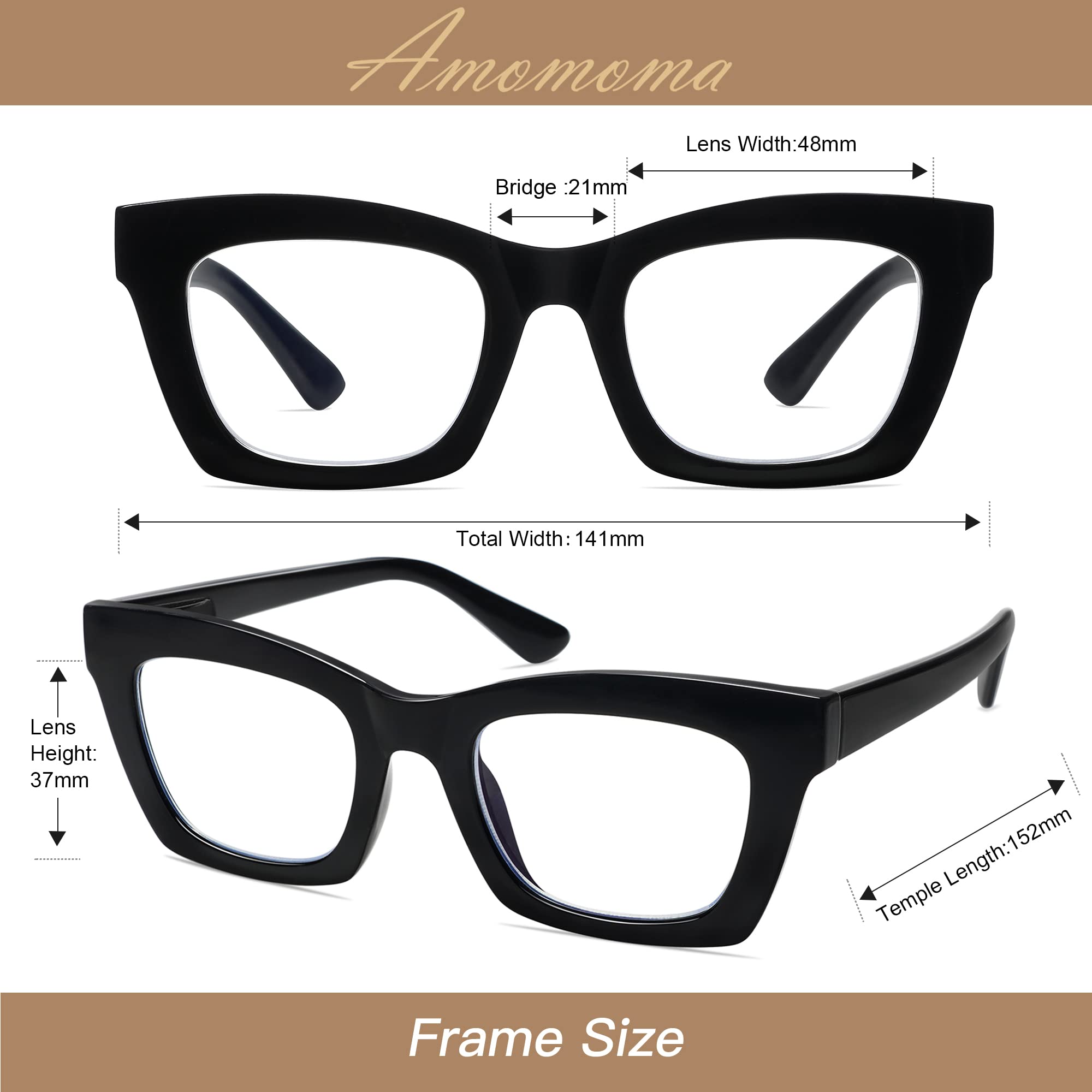 AMOMOMA retro tortoise color options in square frame style