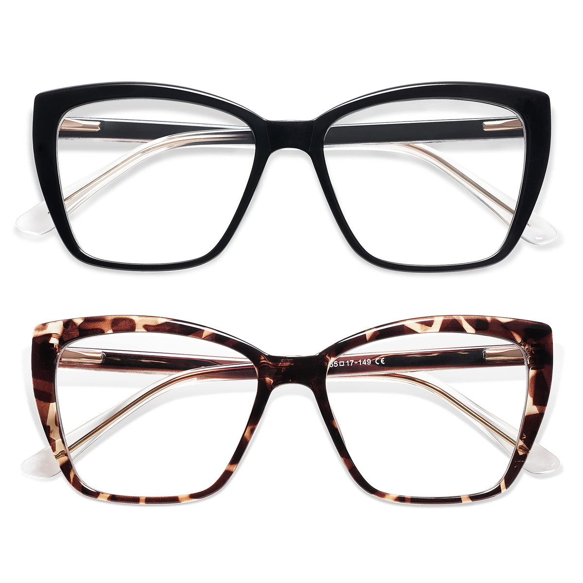 AMOMOMA Trendy TR90 blue light reading glasses for women with an oversized cat-eye frame