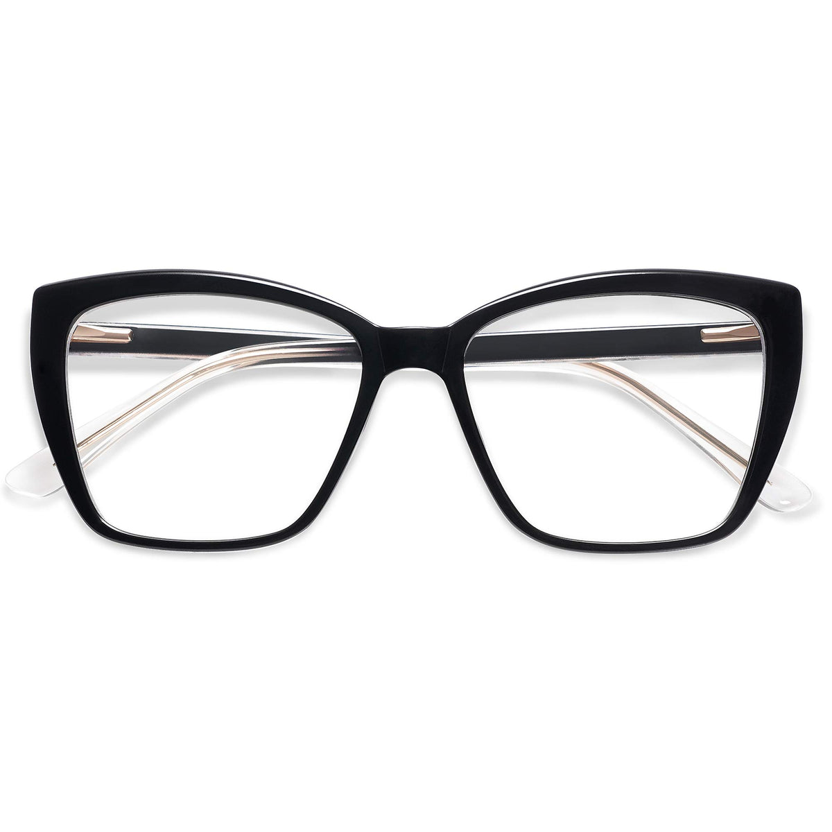 AMOMOMA AM6031C1 blue light reading glasses with black frame, ideal for reading and screen time.