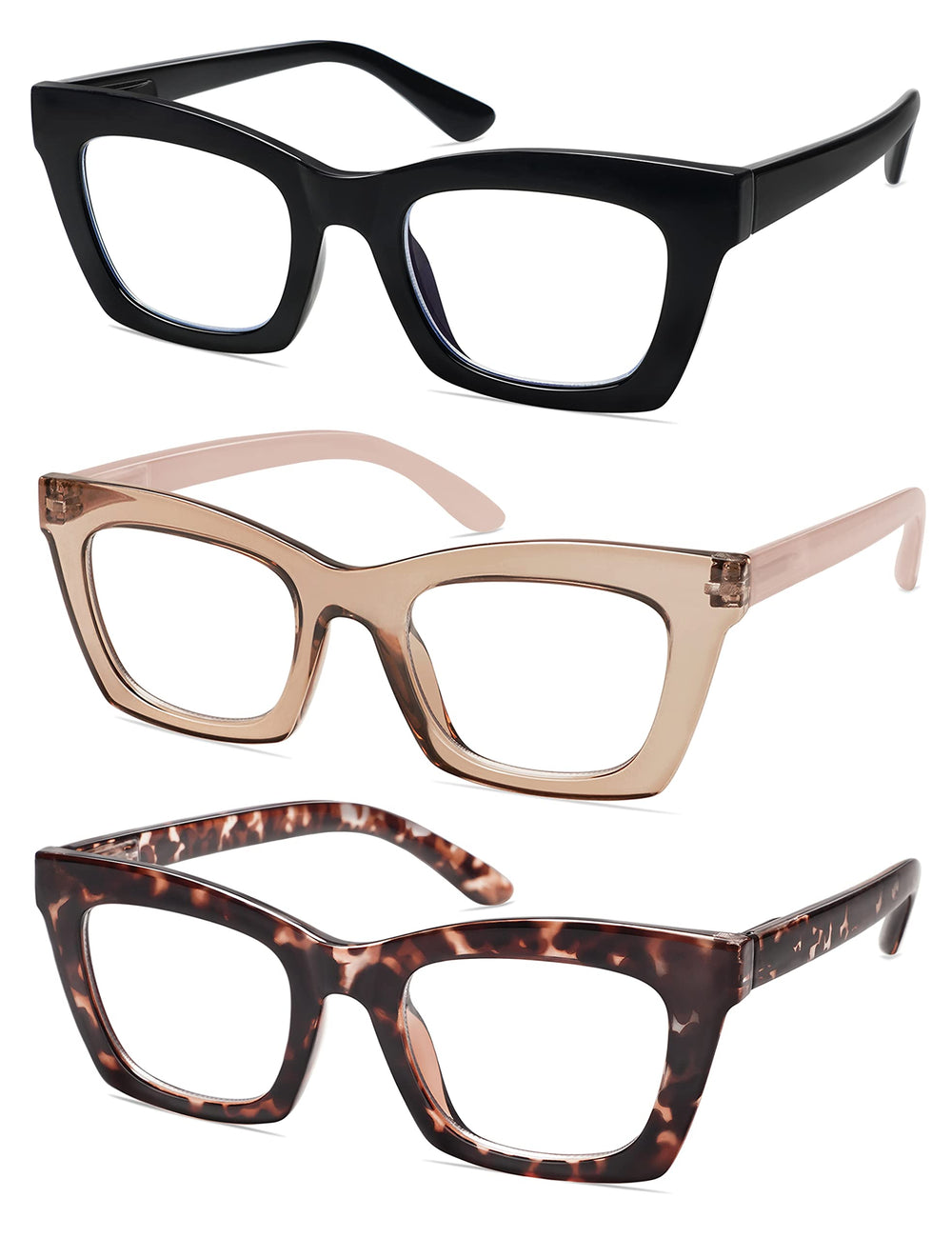 AMOMOMA women's retro square glasses for versatile fashion and vision.