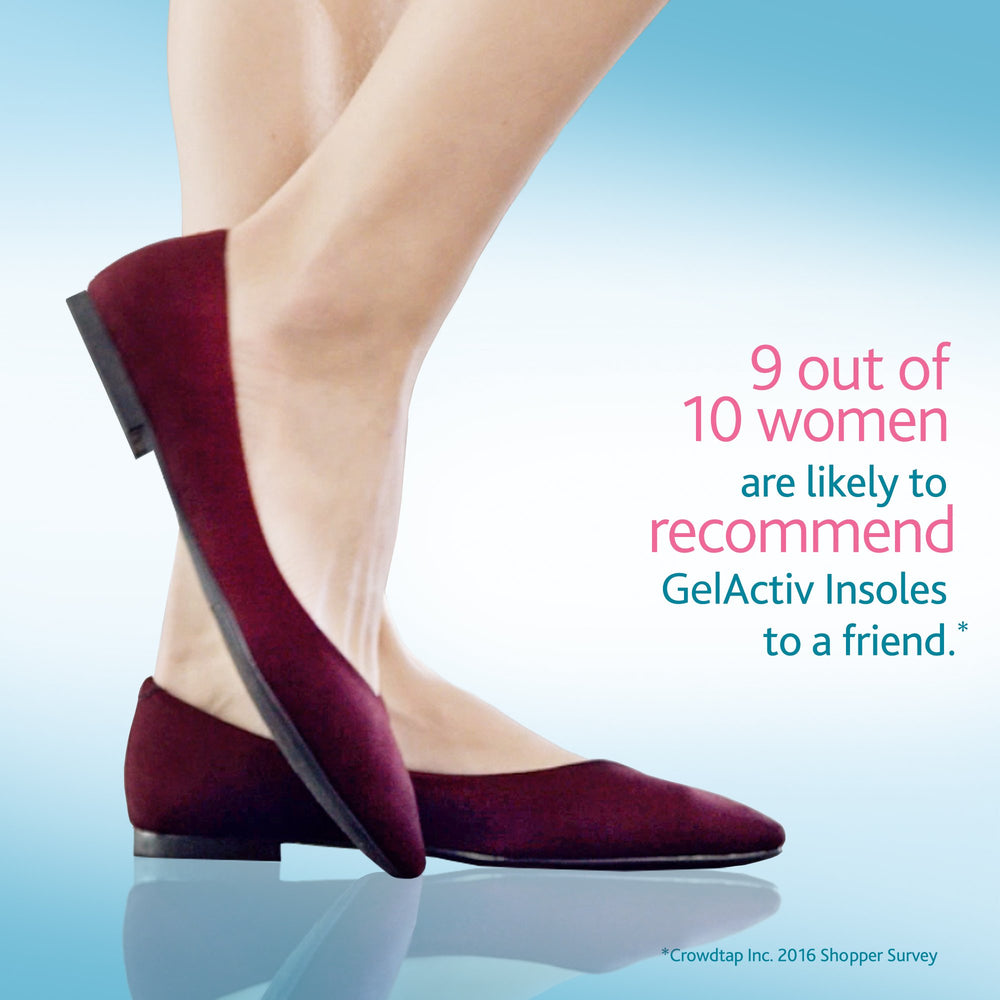 Amope Gel Activ insoles stay in place in narrow flats and boots