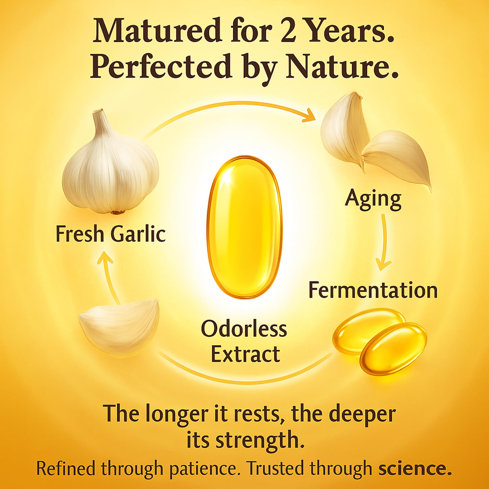 AMOQUCT Elare garlic extract highlighting heart health support for daily care