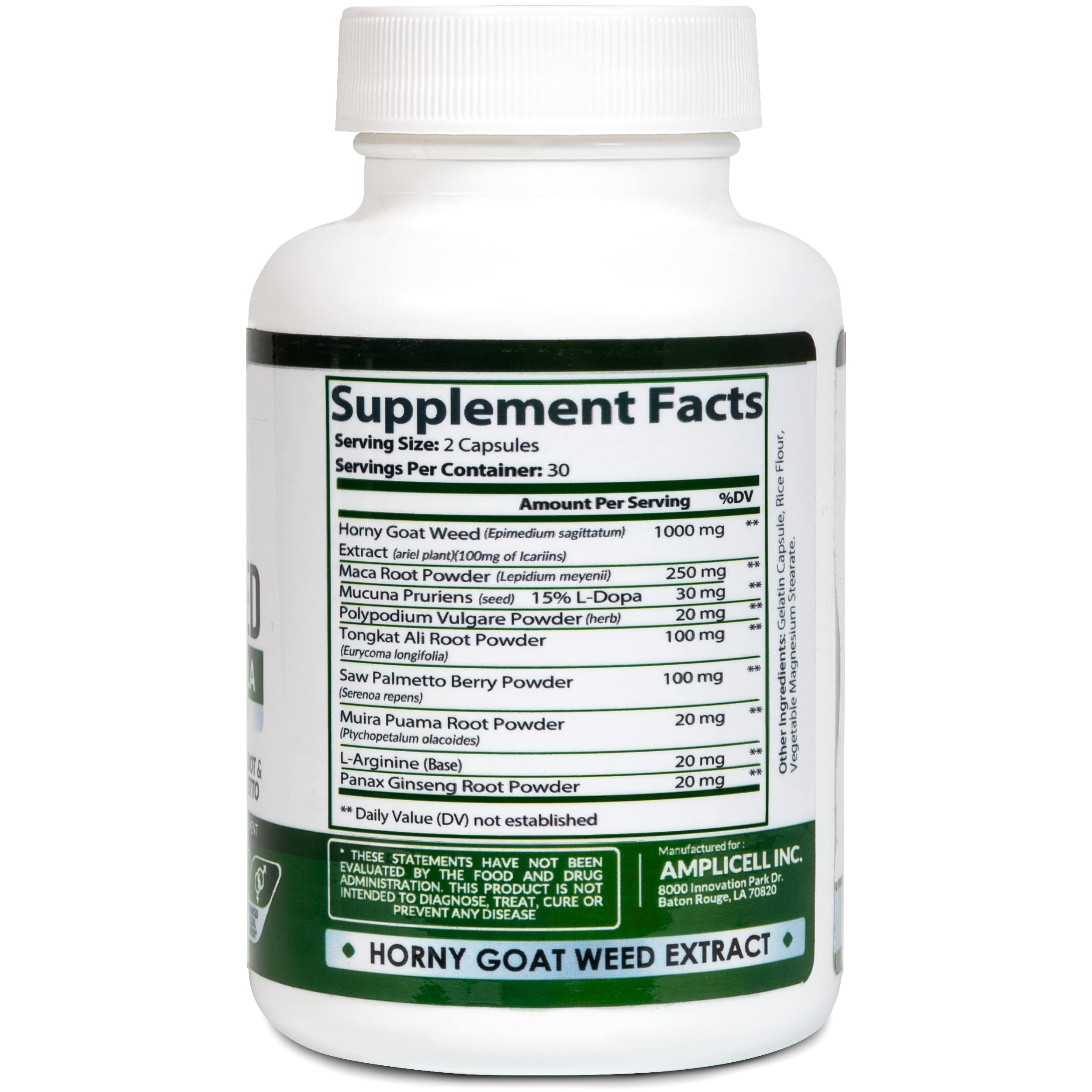 Amplicell Horny Goat Weed Complex capsules for easy daily stamina support