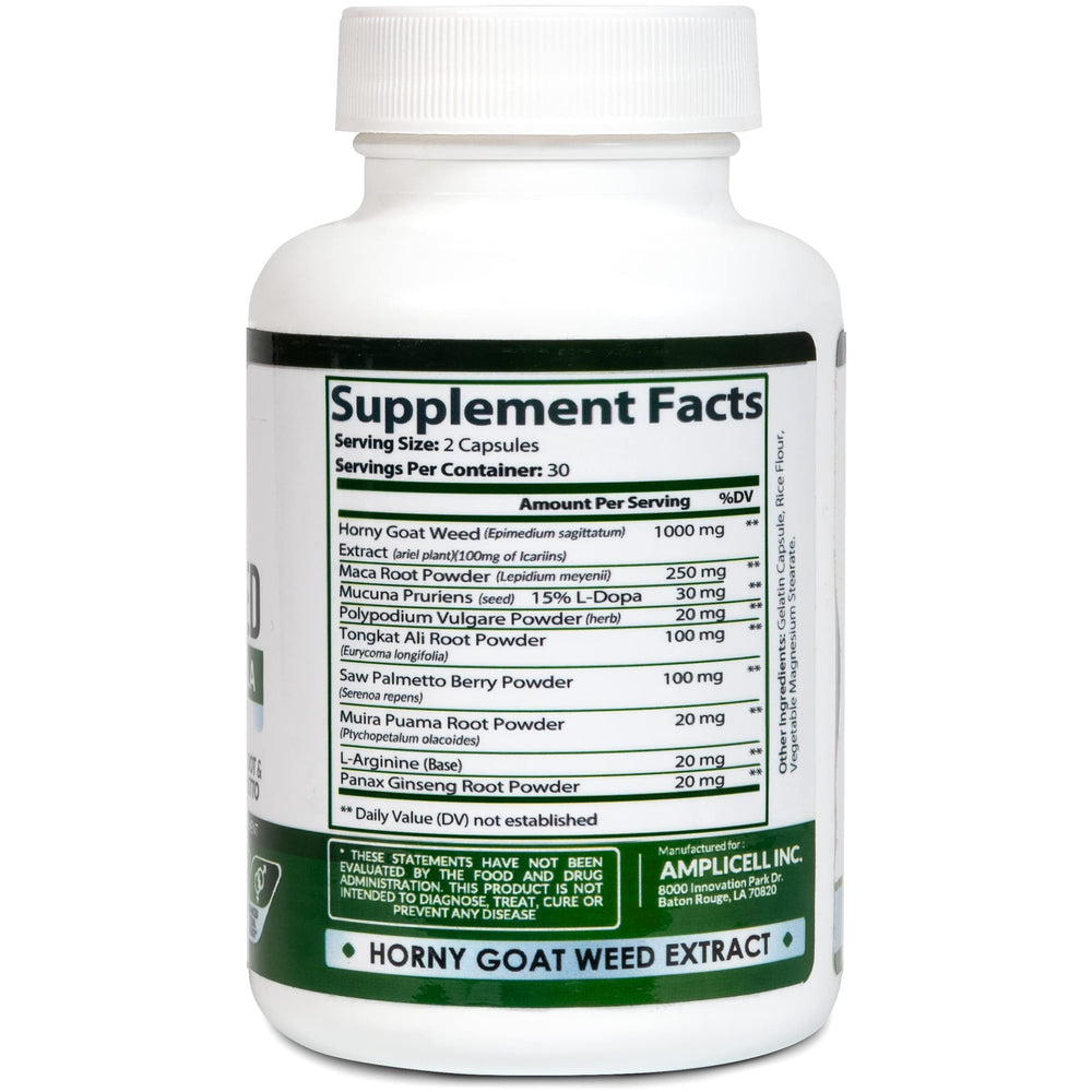 Amplicell Horny Goat Weed Complex capsules for easy daily stamina support